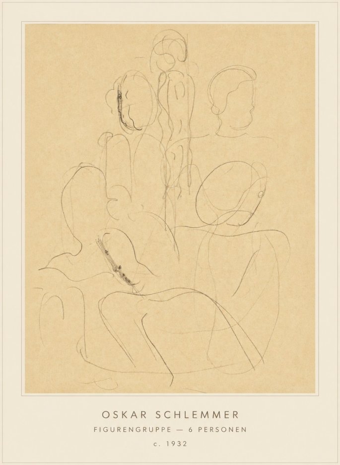 Oskar Schlemmer Figurengruppe - 6 Personen No4 - Poster