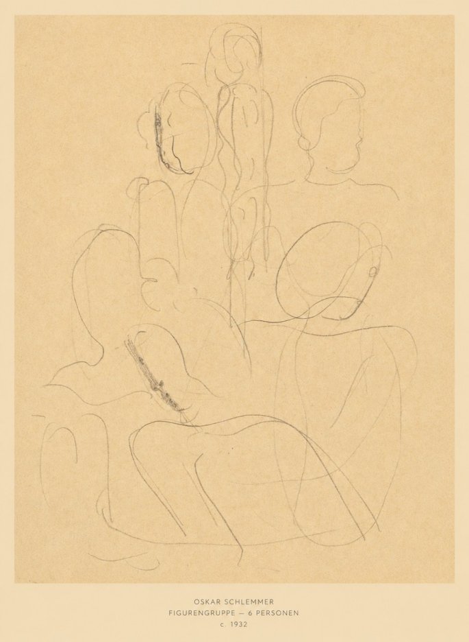 Oskar Schlemmer Figurengruppe - 6 Personen No6 - Poster