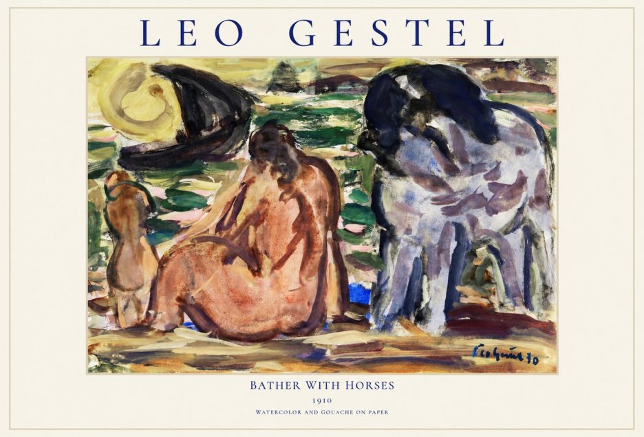 Leo Gestel Bather with Horses No1 - Poster