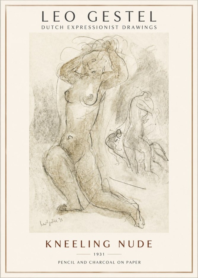 Leo Gestel Kneeling Nude No2 - Poster