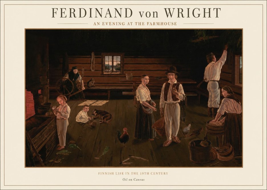 Ferdinand von Wright An Evening at the Farmhouse No1 - Poster