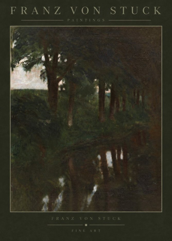 Franz von Stuck Woodland Reflections No5 - Poster