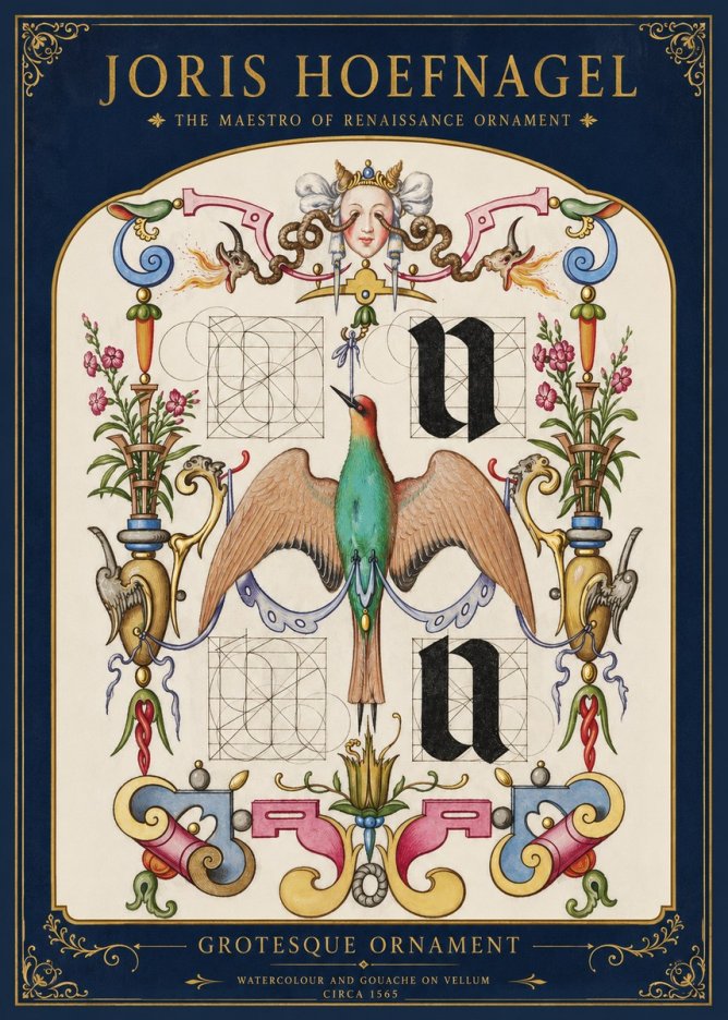 Joris Hoefnagel Grotesque Ornament No2 - Poster