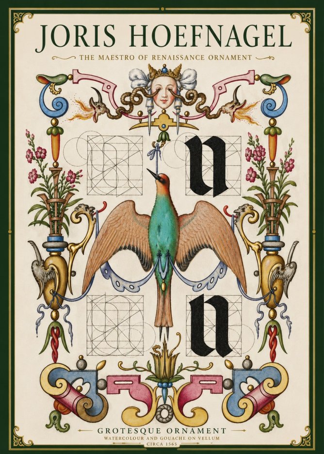 Joris Hoefnagel Grotesque Ornament No5 - Poster