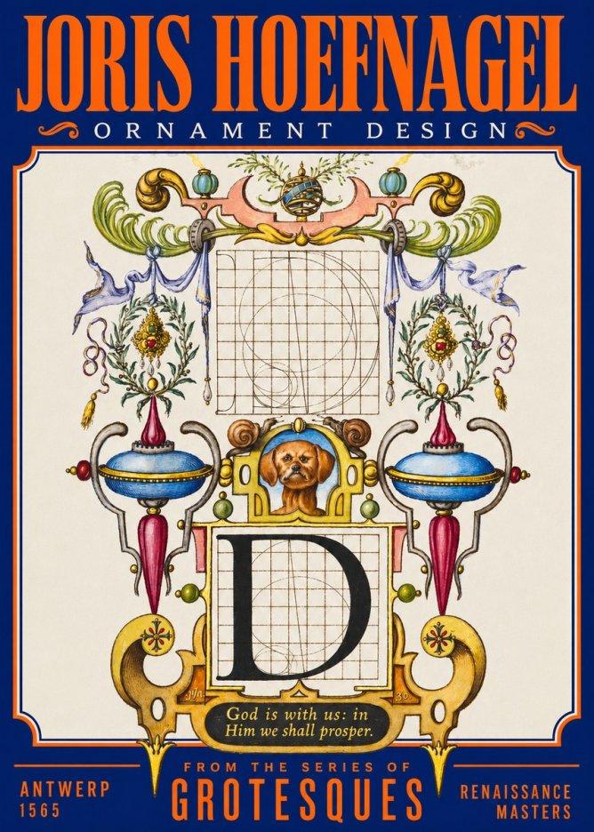 Joris Hoefnagel Illuminated Initial 'D' No3 - Poster
