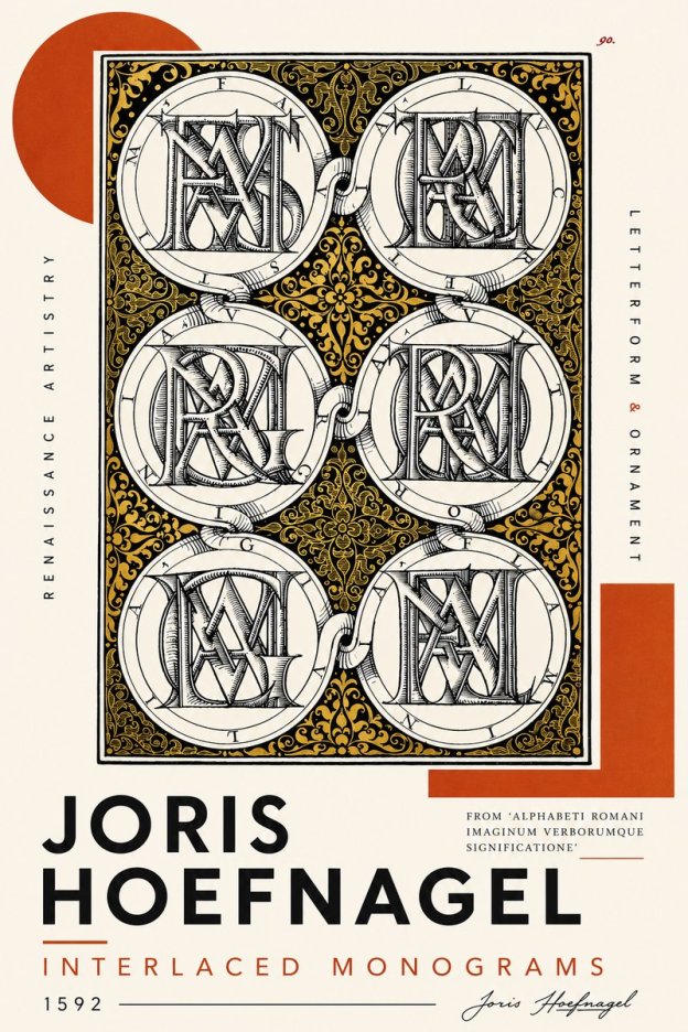 Joris Hoefnagel Interlaced Monograms No4 - Poster