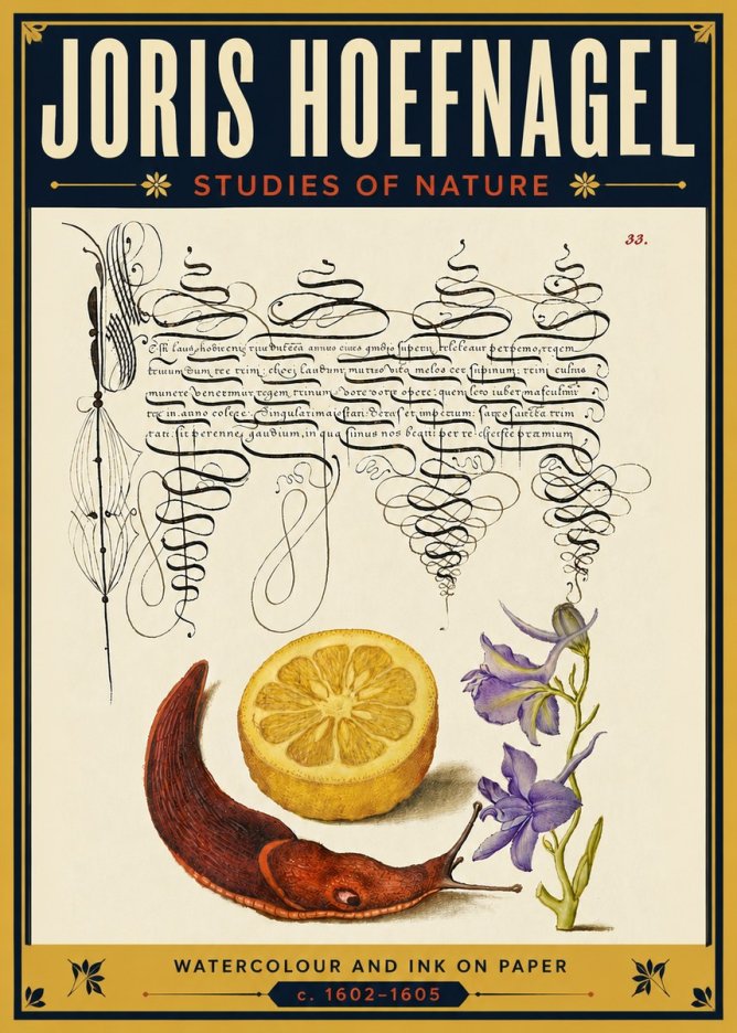 Joris Hoefnagel Studies of Nature No5 - Poster