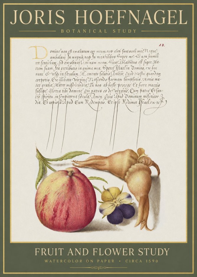 Joris Hoefnagel Fruit and Flower Study No1 - Poster
