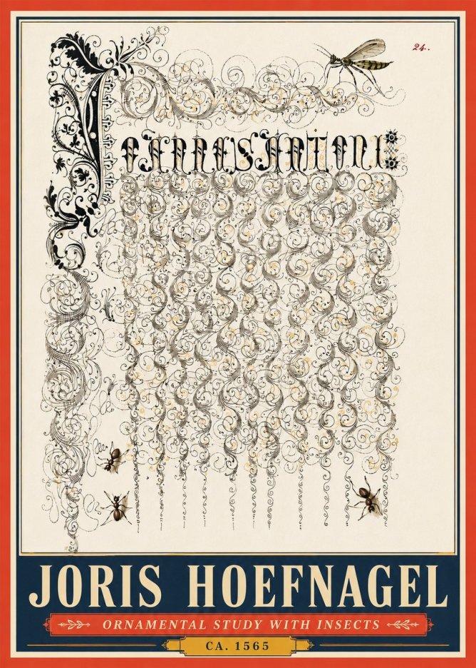 Joris Hoefnagel Ornamental Study with Insects No5 - Poster