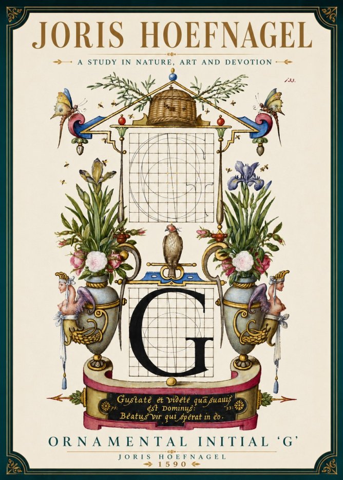 Joris Hoefnagel Ornamental Initial 'G' No5 - Poster
