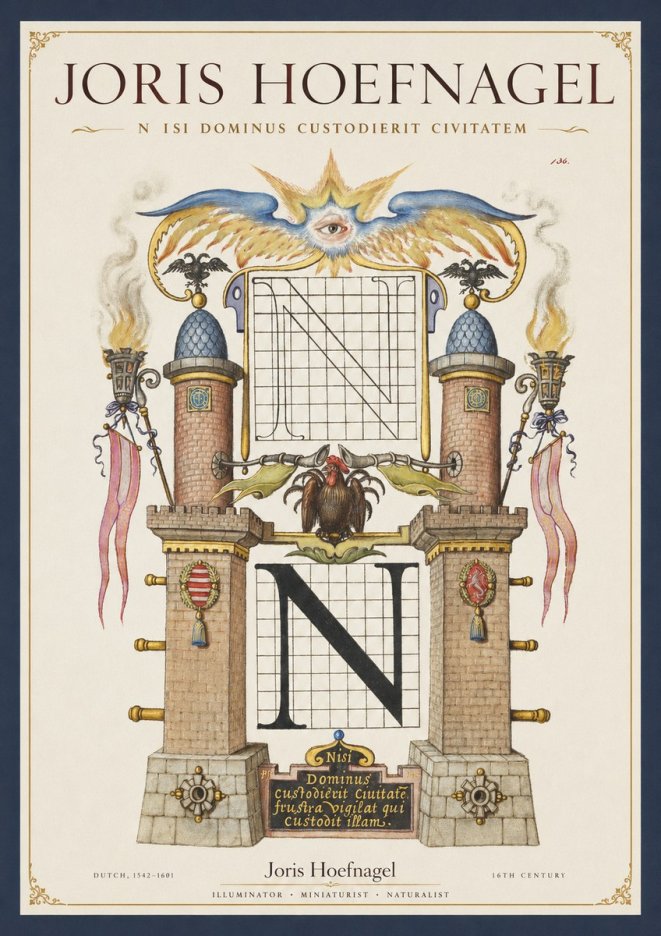 Joris Hoefnagel The Letter N No2 - Poster