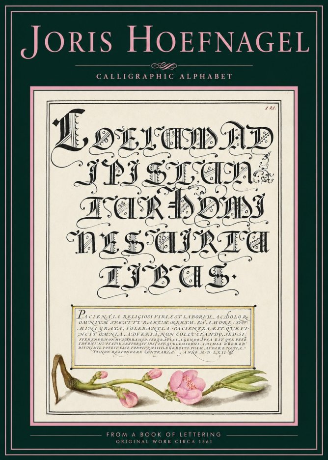 Joris Hoefnagel Calligraphic Alphabet from a Book of Lettering No2 - Poster