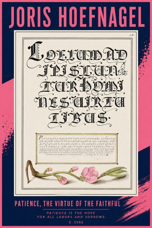 Joris Hoefnagel Calligraphic Alphabet from a Book of Lettering No4 - Poster