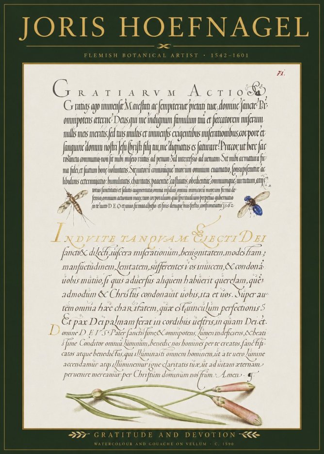 Joris Hoefnagel Thanksgiving to God • Institute for Botanical Studies No3 - Poster
