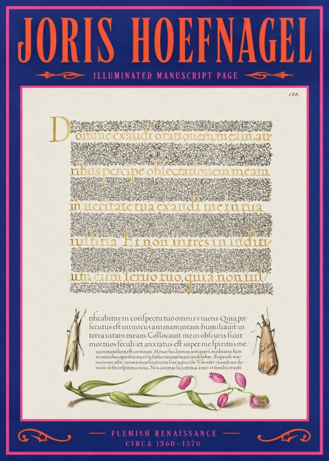 Joris Hoefnagel Illuminated Manuscript Page II No2 - Poster