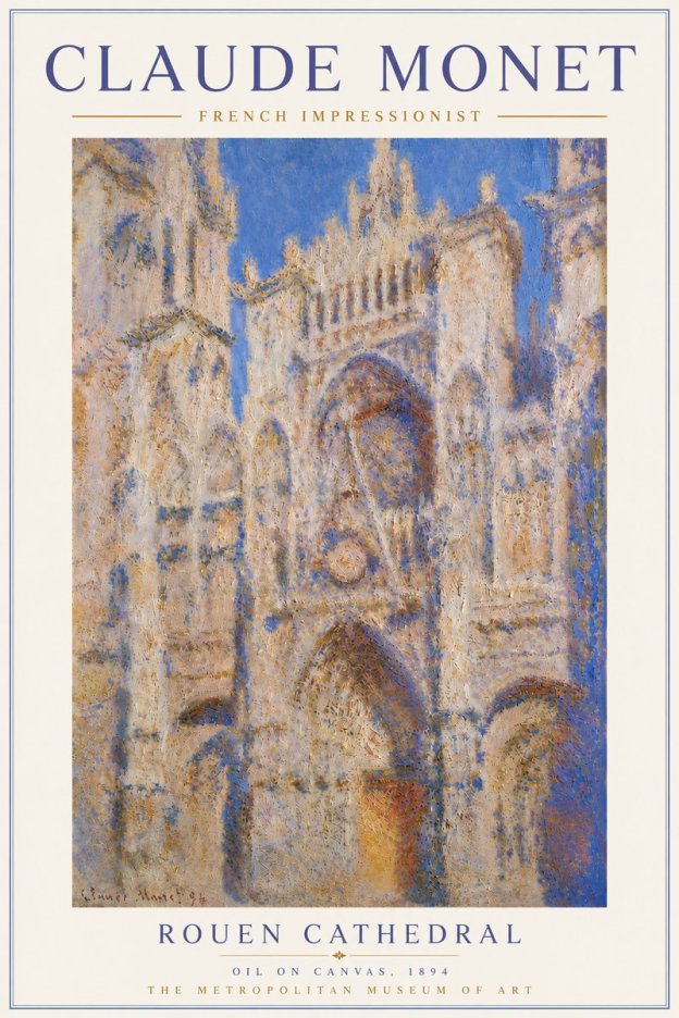 Monet Rouen Cathedral No6 - Poster