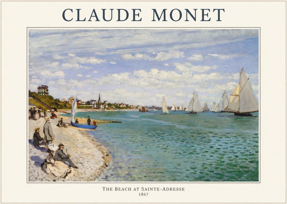 Monet The Beach at Sainte-adresse IV No1 - Poster