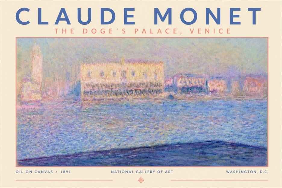 Monet The Doge's Palace, Venice No4 - Poster