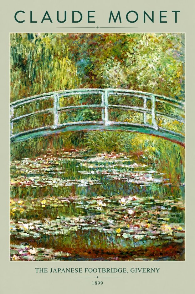 Monet The Japanese Footbridge, Giverny No5 - Poster