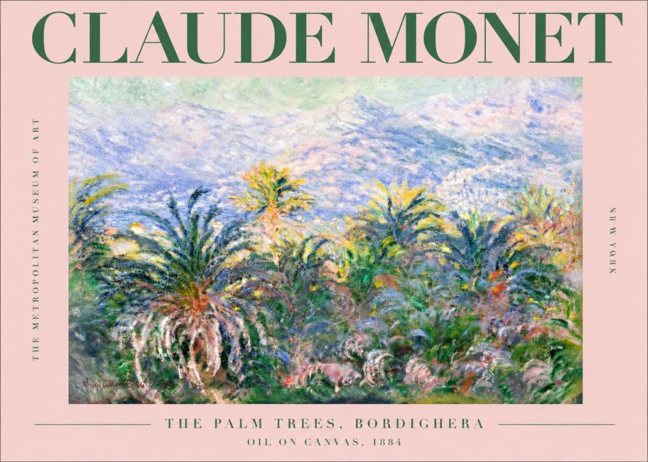 Monet The Palm Trees, Bordighera No4 - Poster