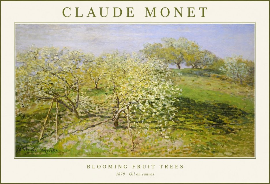 Monet Blooming Fruit Trees No1 - Poster