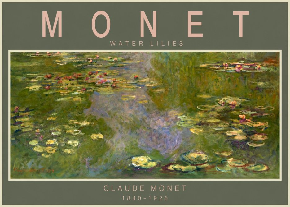 Monet Water Lilies V No3 - Poster