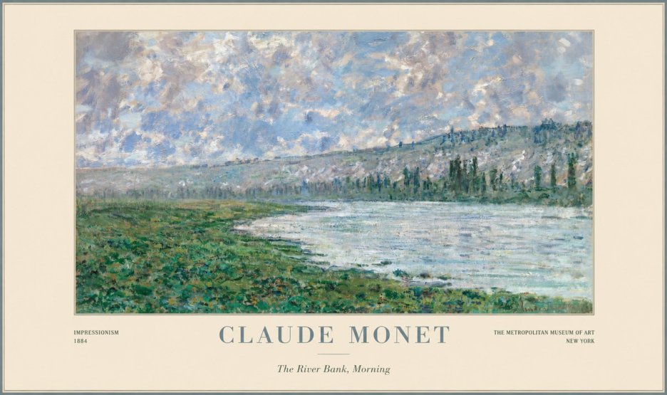 Monet The River Bank, Morning No1 - Poster