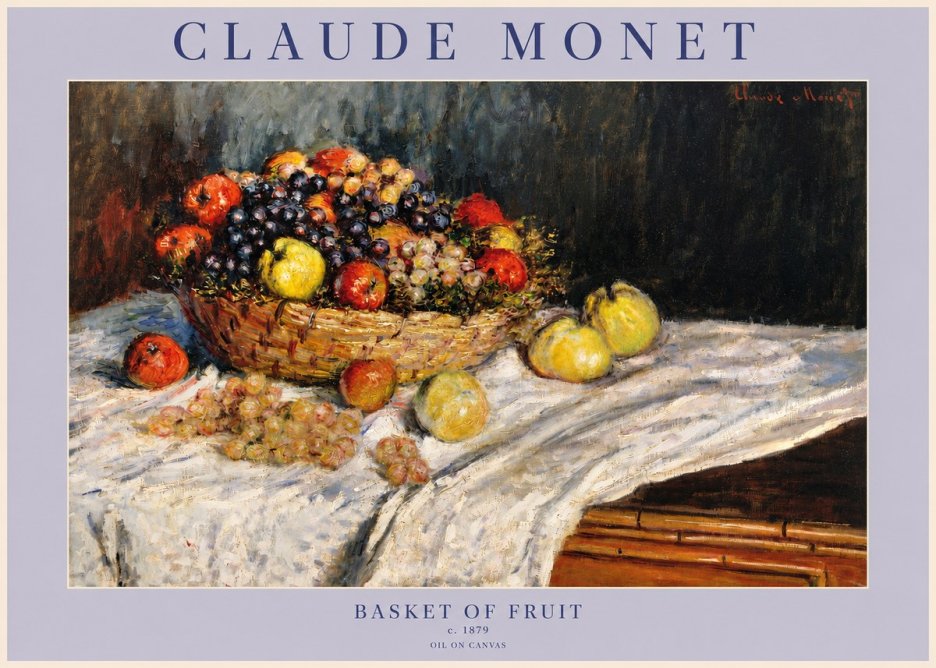 Monet Basket of Fruit No2 - Poster