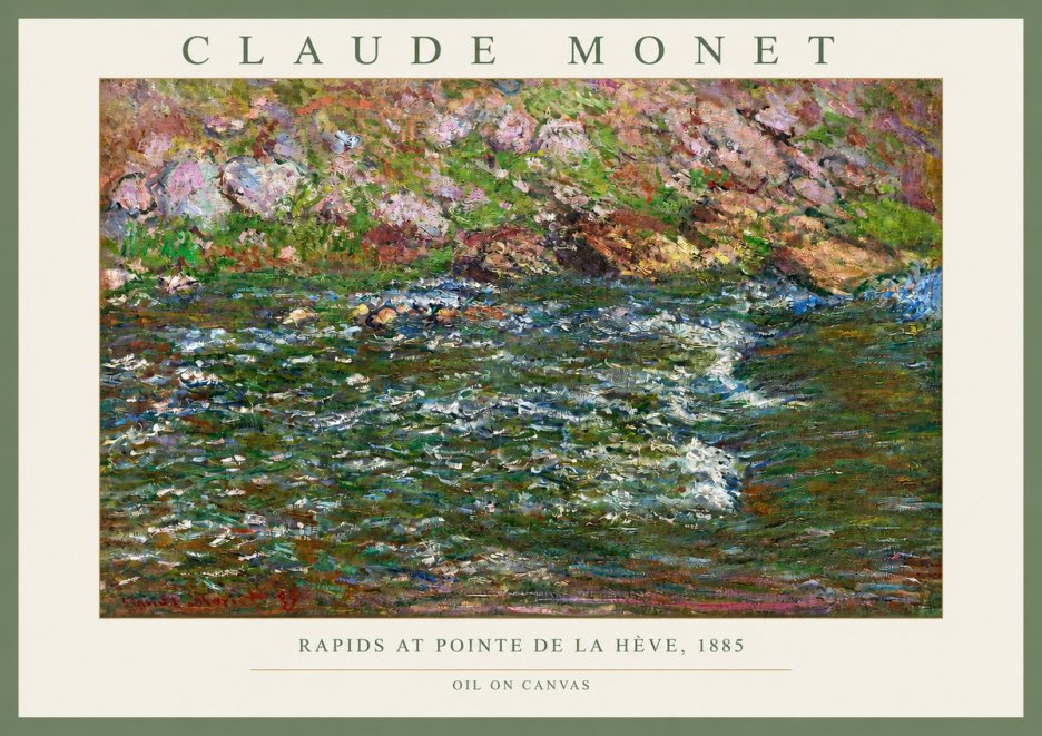 Monet Rapids at Pointe De La Hève, 1885 No2 - Poster