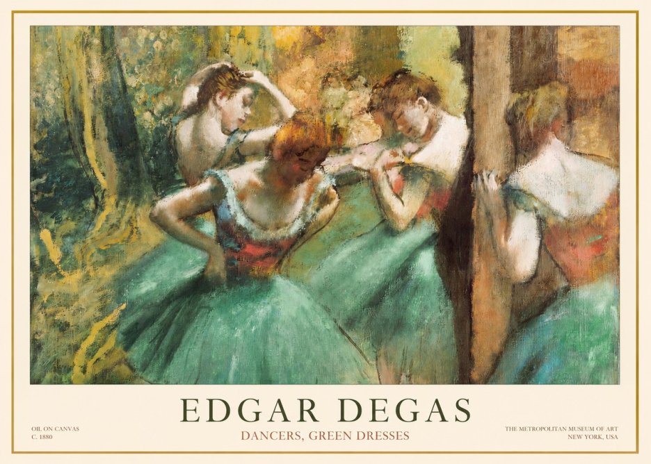 Edgar Degas Dancers, Green Dresses No1 - Poster