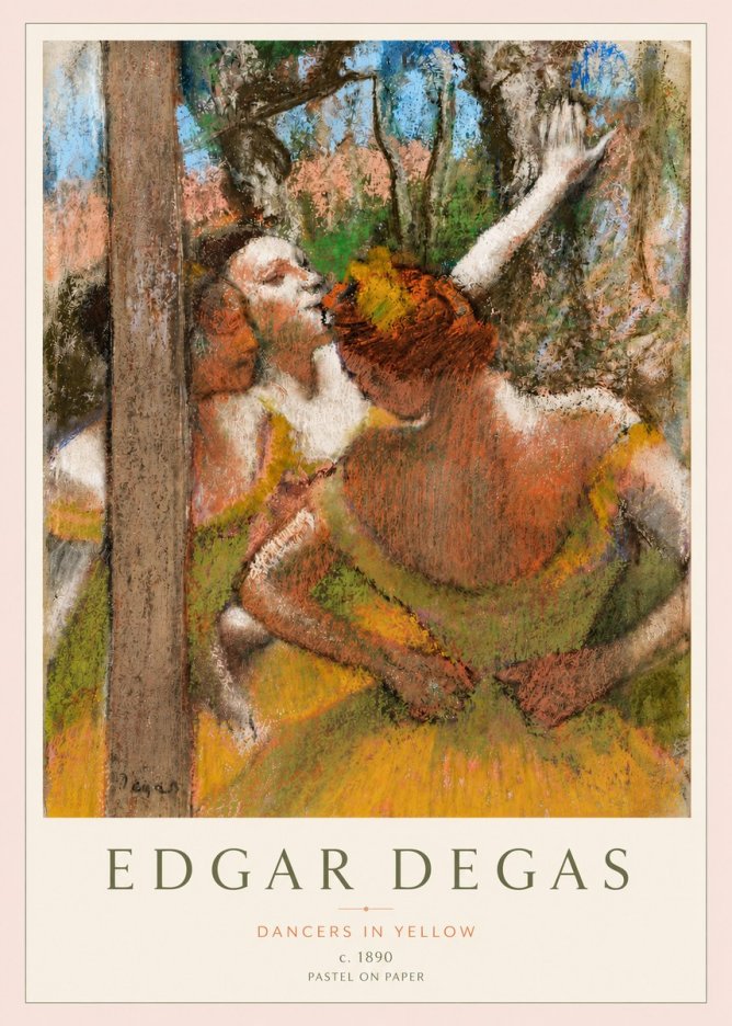 Edgar Degas Dancers in Yellow No3 - Poster