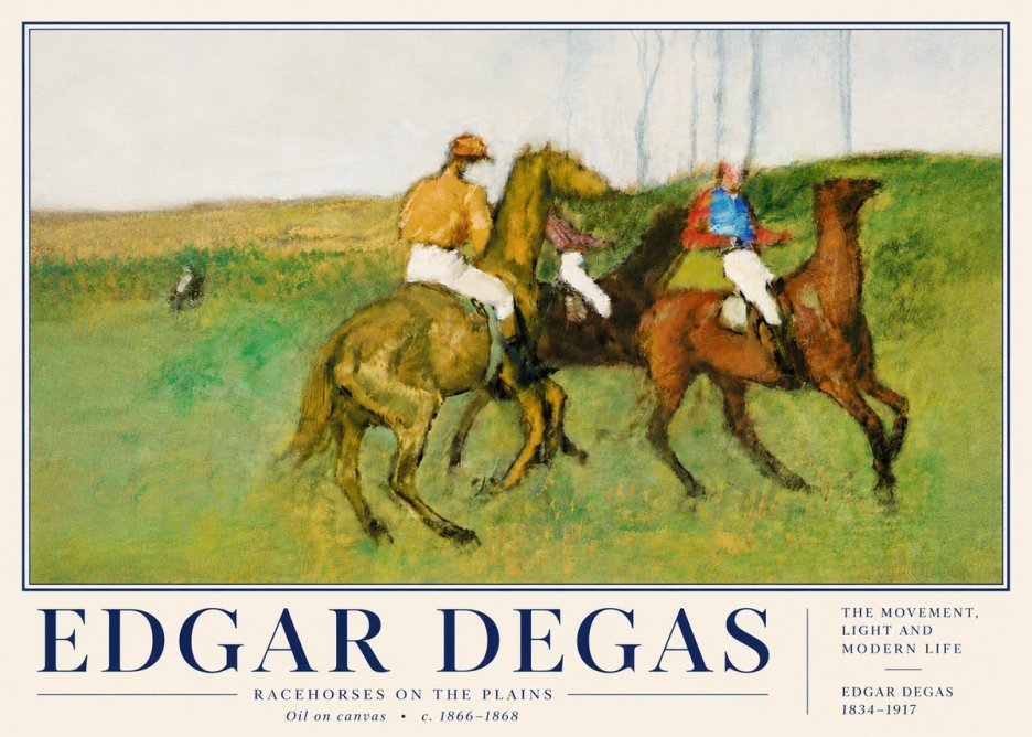 Edgar Degas Racehorses on the Plains No6 - Poster