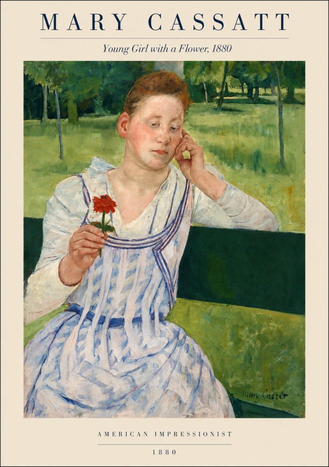 Mary Cassatt Young Girl with a Flower No3 - Poster