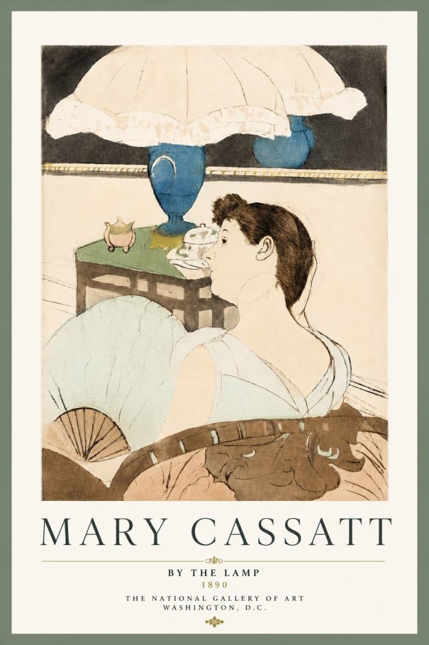 Mary Cassatt By the Lamp No4 - Poster