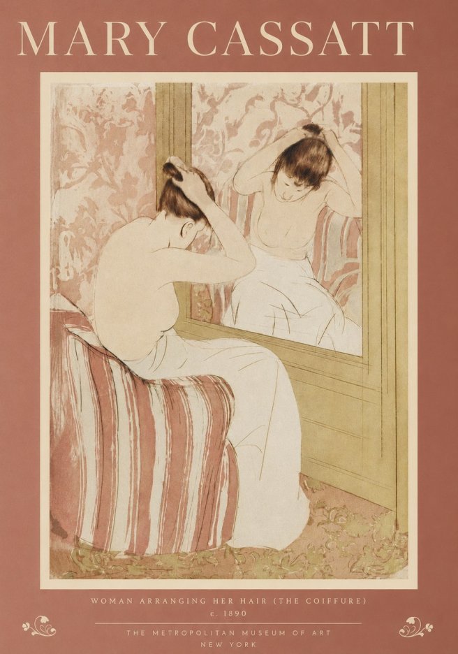 Mary Cassatt Woman Arranging Her Hair (the Coiffure) No2 - Poster