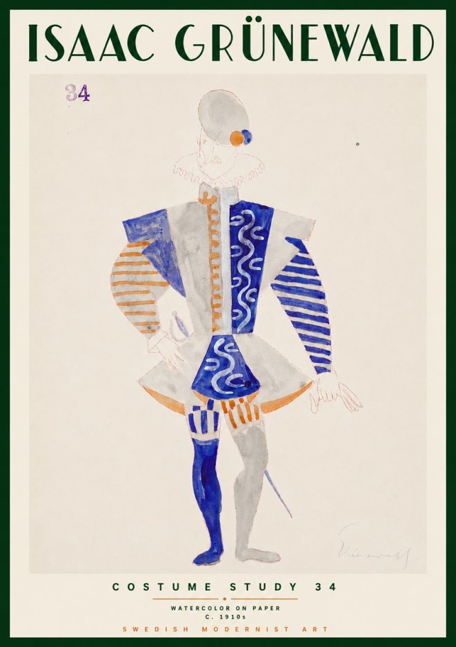 Isaac Grünewald Costume Study 34 No3 - Poster