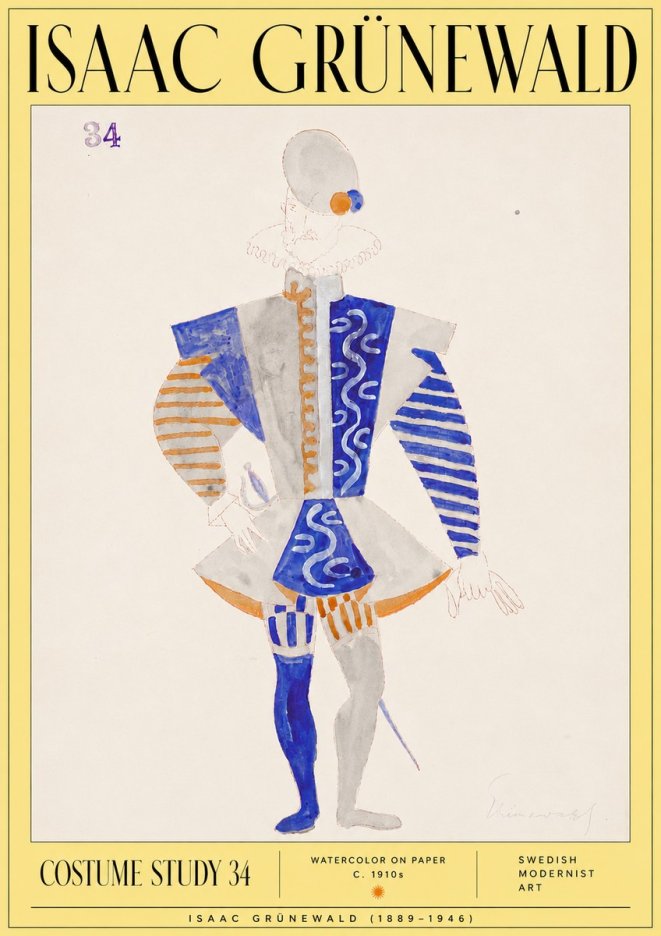 Isaac Grünewald Costume Study 34 No6 - Poster