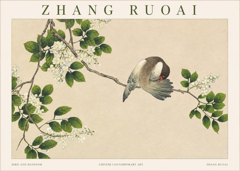 Zhang Ruoai Bird and Blossom No1 - Poster