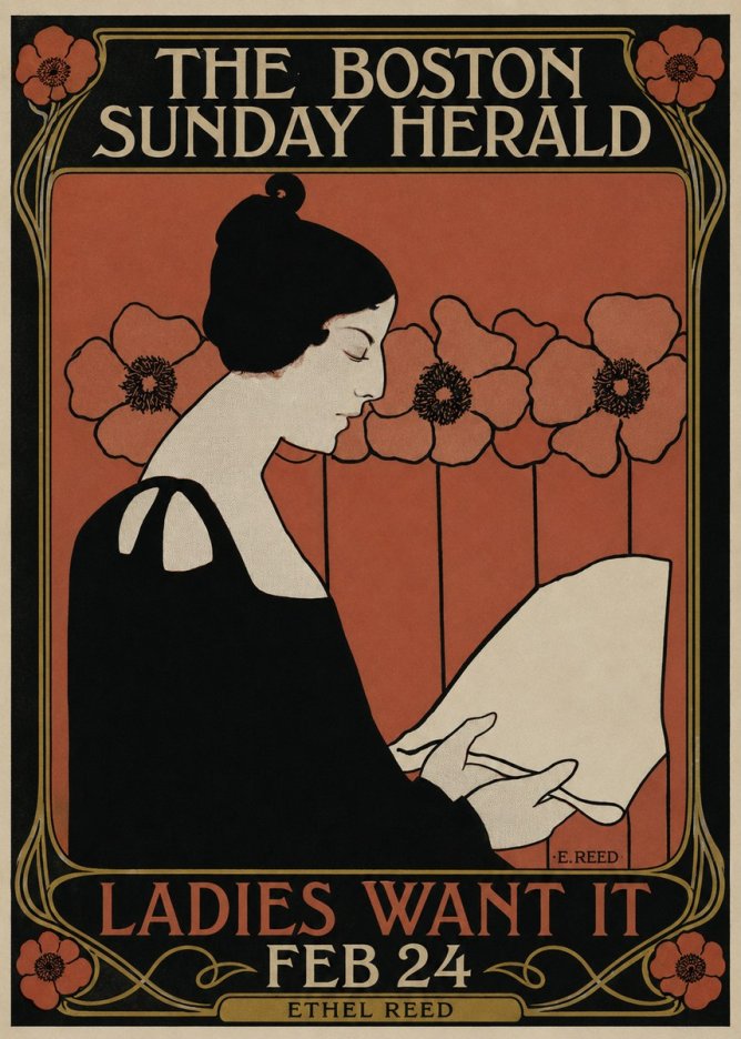 Ethel Reed The Boston Sunday Herald - Ladies Want It Feb 24 No2 - Poster