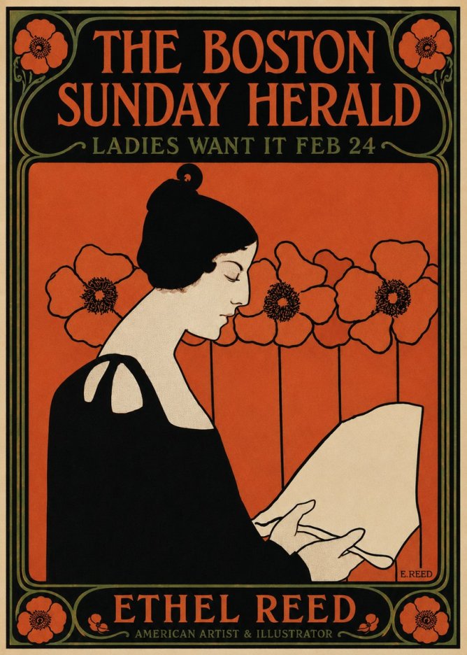 Ethel Reed The Boston Sunday Herald - Ladies Want It Feb 24 No5 - Poster