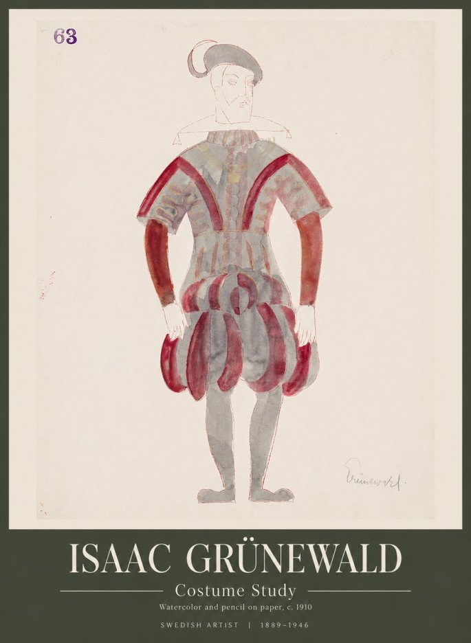 Isaac Grünewald Costume Study II No1 - Poster