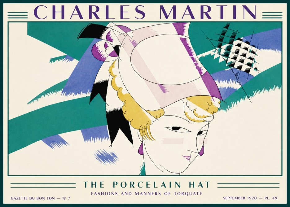 Charles Martin The Porcelain Hat No2 - Poster