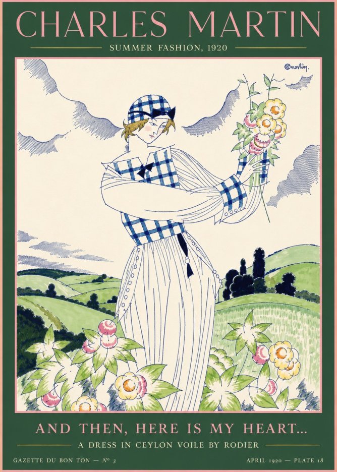 Charles Martin And Then, Here Is My Heart... Summer Dress in Ceylon Voile by Rodier No4 - Poster