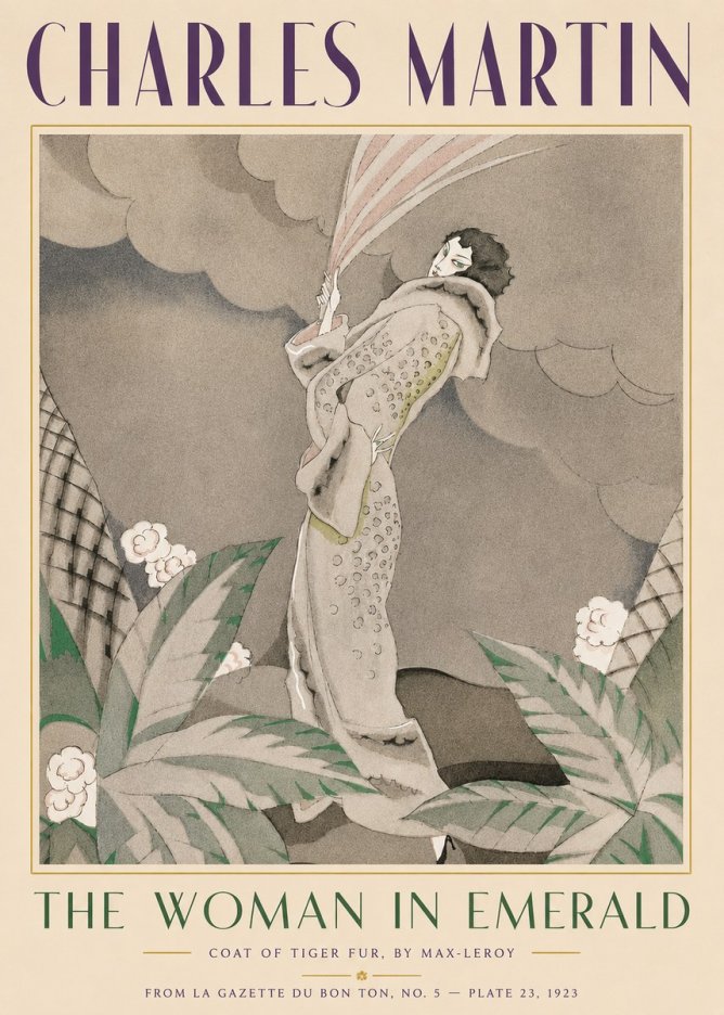 Charles Martin The Woman in Emerald No3 - Poster