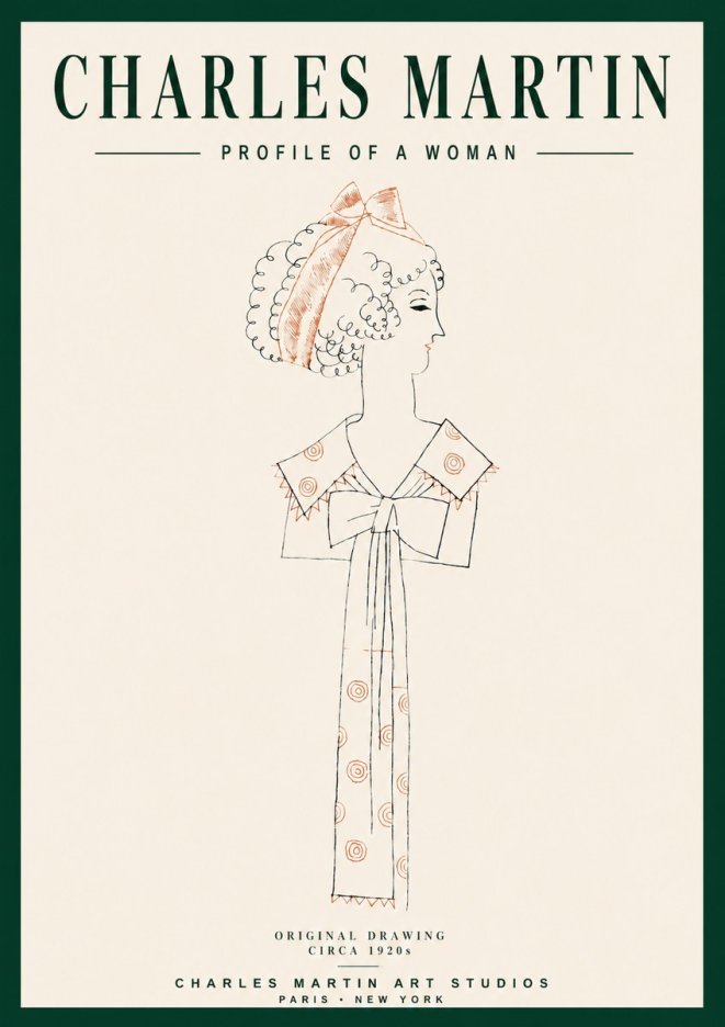 Charles Martin Profile of a Woman No3 - Poster