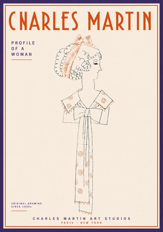 Charles Martin Profile of a Woman No4 - Poster