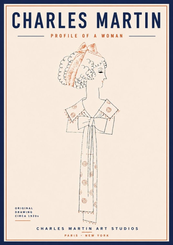 Charles Martin Profile of a Woman No6 - Poster