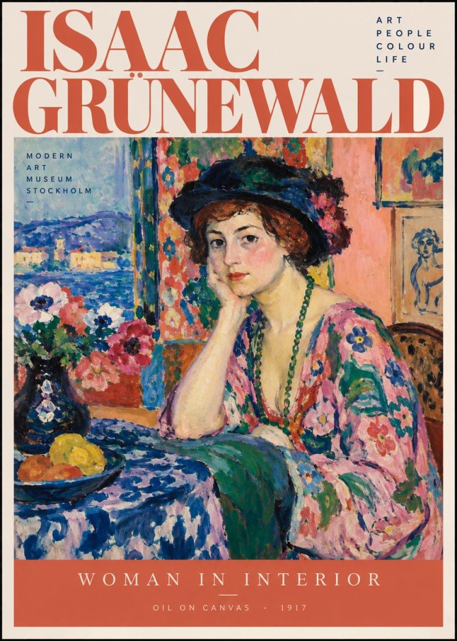 Isaac Grünewald Woman in Interior No2 - Poster