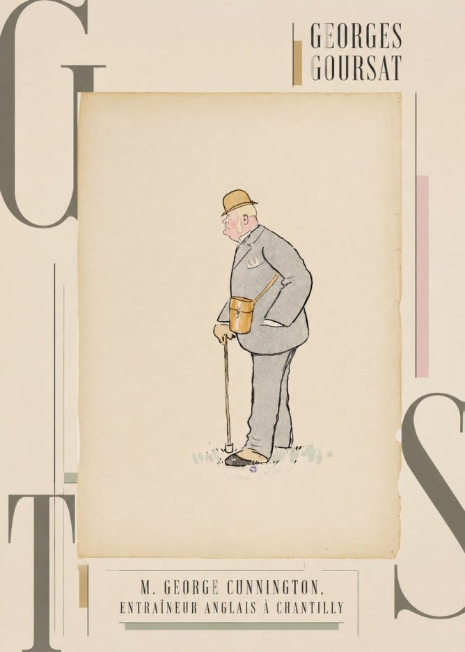 Georges Goursat M. George Cunnington, Entraîneur Anglais À Chantilly No3 - Poster