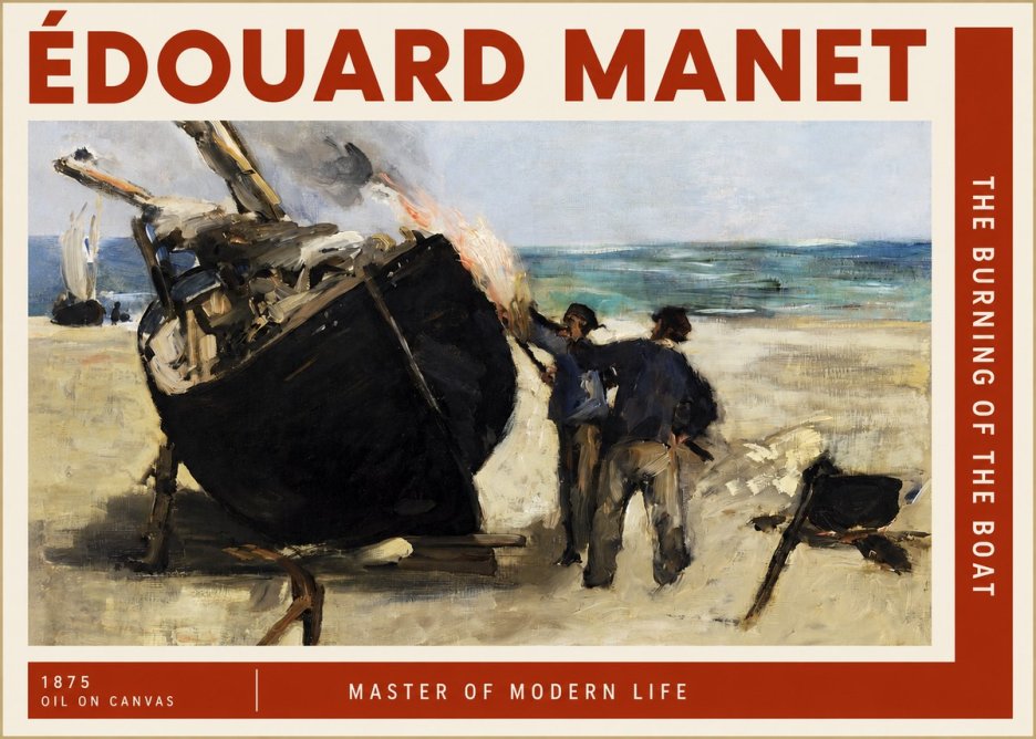Édouard Manet The Burning of the Boat No2 - Poster